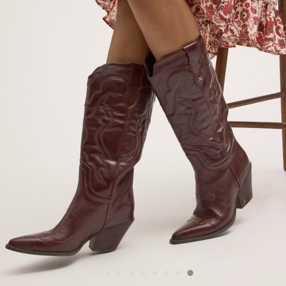 Sam Edelman JAMES WIDE CALF WESTERN BOOT 7.5 - Picture 1 of 6